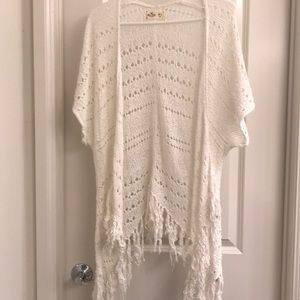Hollister Co. white crochet cardigan *needs love